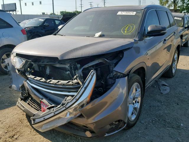 5TDDKRFH2FS118425 - 2015 TOYOTA HIGHLANDER GRAY photo 2