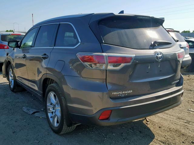 5TDDKRFH2FS118425 - 2015 TOYOTA HIGHLANDER GRAY photo 3