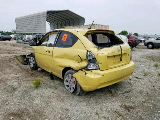 KMHCM36CX8U089886 - 2008 HYUNDAI ACCENT GS YELLOW photo 3