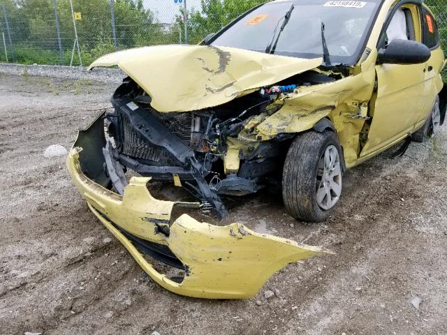 KMHCM36CX8U089886 - 2008 HYUNDAI ACCENT GS YELLOW photo 9