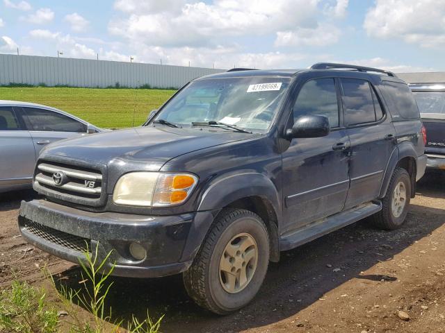 5TDBT48A62S117666 - 2002 TOYOTA SEQUOIA LI BLACK photo 2