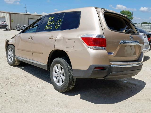 5TDZK3EH5BS027874 - 2011 TOYOTA HIGHLANDER BEIGE photo 3