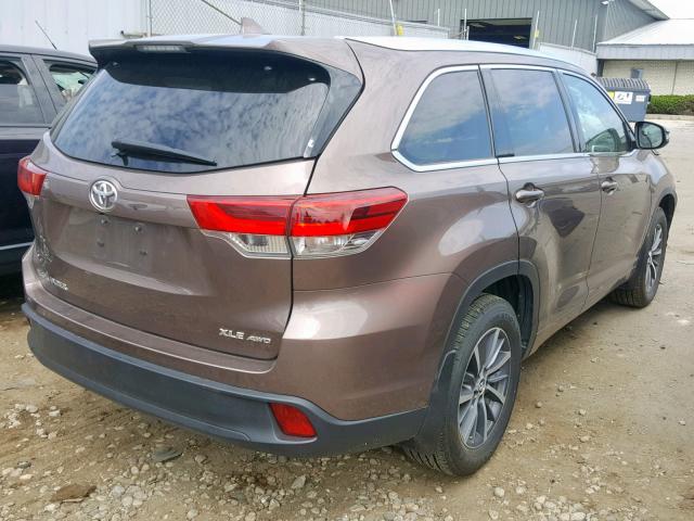 5TDJZRFH4HS391335 - 2017 TOYOTA HIGHLANDER BROWN photo 4