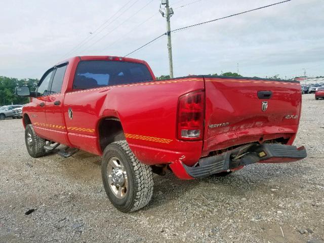 3D7KS28D25G835189 - 2005 DODGE RAM 2500 S წითელი ფოტო 3