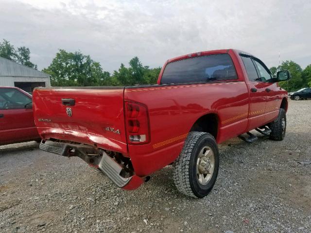 3D7KS28D25G835189 - 2005 DODGE RAM 2500 S RED photo 4