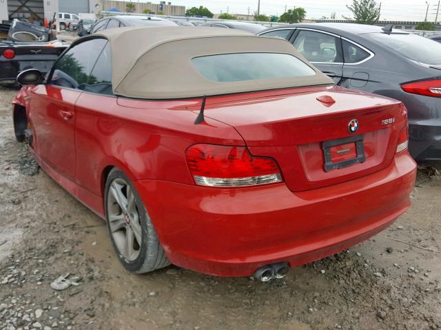 WBAUL73529VJ74903 - 2009 BMW 128 I RED photo 3