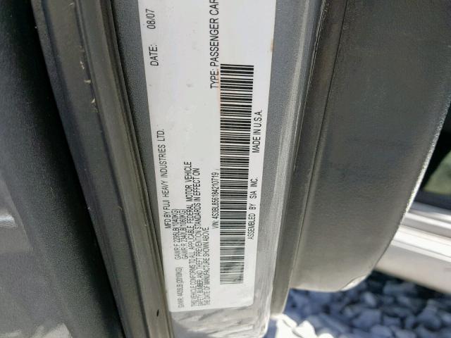 4S3BL856184210719 - 2008 SUBARU LEGACY 3.0 SILVER photo 10