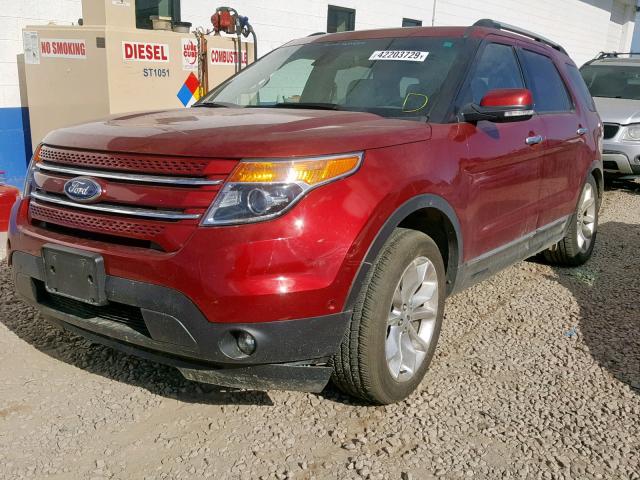 1FM5K8F81EGC12637 - 2014 FORD EXPLORER L RED photo 2