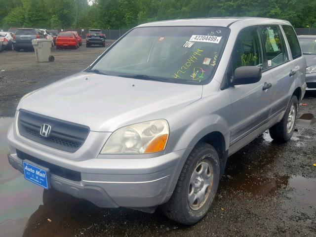 2HKYF18135H505352 - 2005 HONDA PILOT LX SILVER photo 2