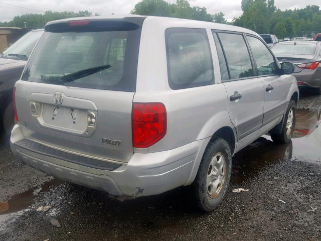 2HKYF18135H505352 - 2005 HONDA PILOT LX SILVER photo 4