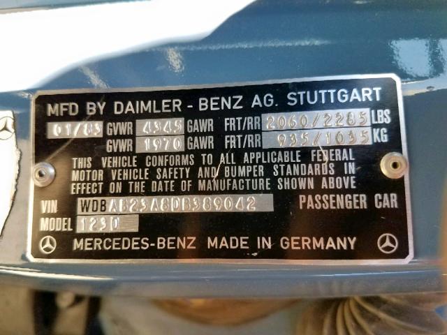 WDBAB23A8DB389042 - 1983 MERCEDES-BENZ 240 D BLUE photo 10