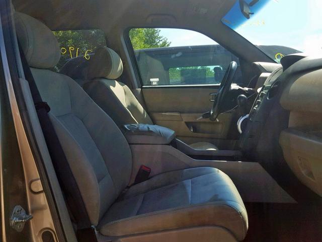 5FNYF48259B051832 - 2009 HONDA PILOT LX GOLD photo 5