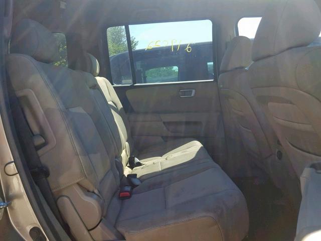 5FNYF48259B051832 - 2009 HONDA PILOT LX GOLD photo 6