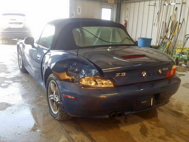 WBACH9343YLF88432 - 2000 BMW Z3 2.3 BLUE photo 3