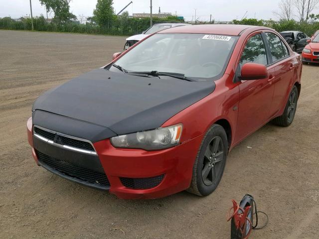 JA3AU26U48U605382 - 2008 MITSUBISHI LANCER ES RED photo 2