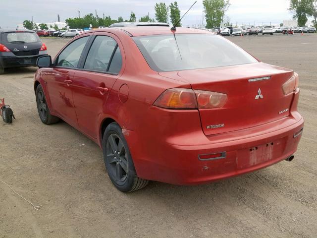 JA3AU26U48U605382 - 2008 MITSUBISHI LANCER ES RED photo 3