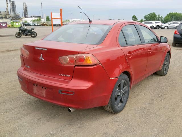 JA3AU26U48U605382 - 2008 MITSUBISHI LANCER ES RED photo 4