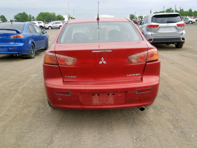 JA3AU26U48U605382 - 2008 MITSUBISHI LANCER ES RED photo 9