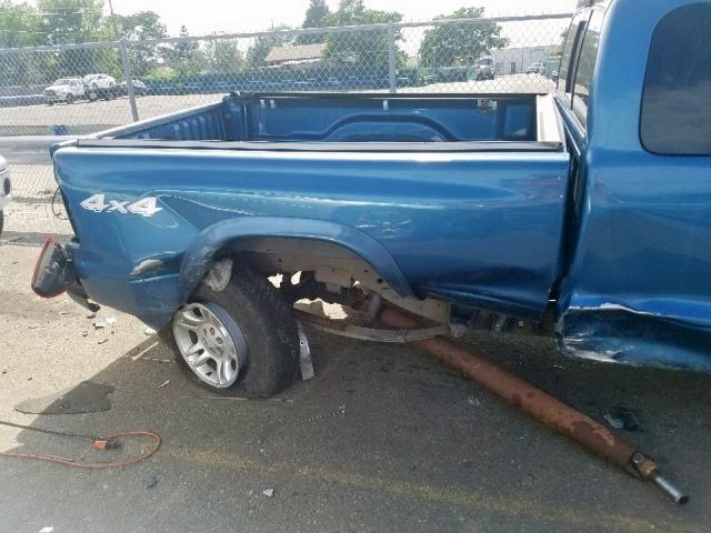 1D7HG12X63S248220 - 2003 DODGE DAKOTA SXT BLUE photo 9