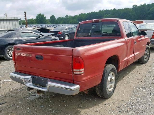 1B7GL23X3VS228256 - 1997 DODGE DAKOTA RED photo 4