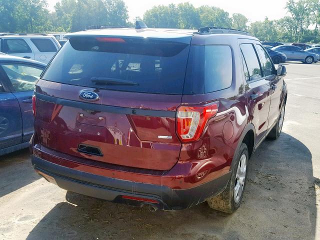 1FM5K8AR5HGD92693 - 2017 FORD EXPLORER P MAROON photo 4