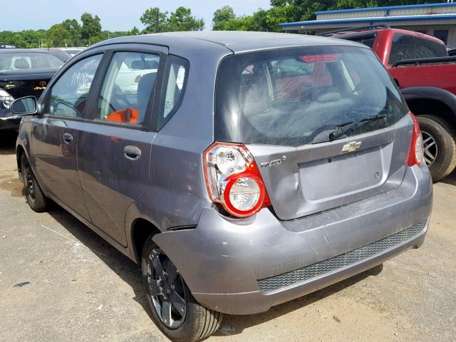 KL1TD66E99B649277 - 2009 CHEVROLET AVEO LS GRAY photo 3