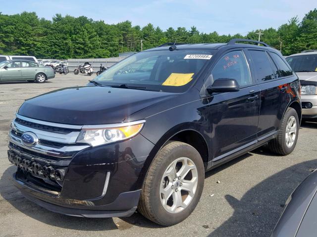 2FMDK4JC7EBB33609 - 2014 FORD EDGE SEL BLACK photo 2