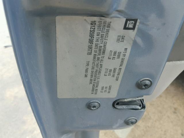 1G1ZS58F08F106778 - 2008 CHEVROLET MALIBU LS 蓝色 照片 10