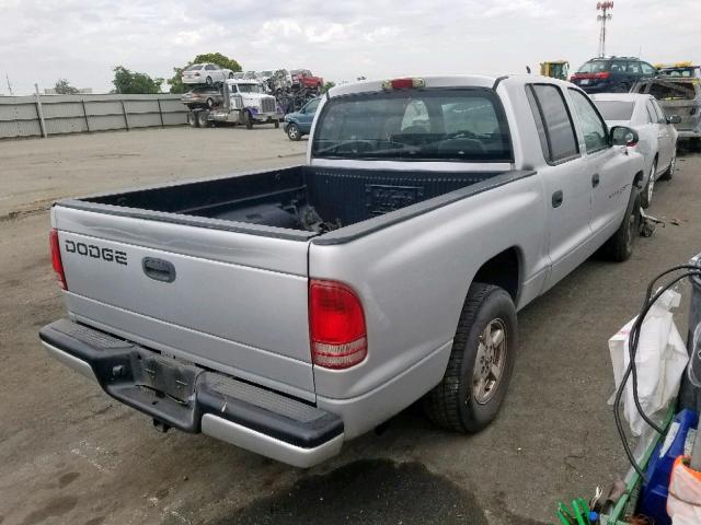 1B7HL2AX71S333464 - 2001 DODGE DAKOTA QUA SILVER photo 4