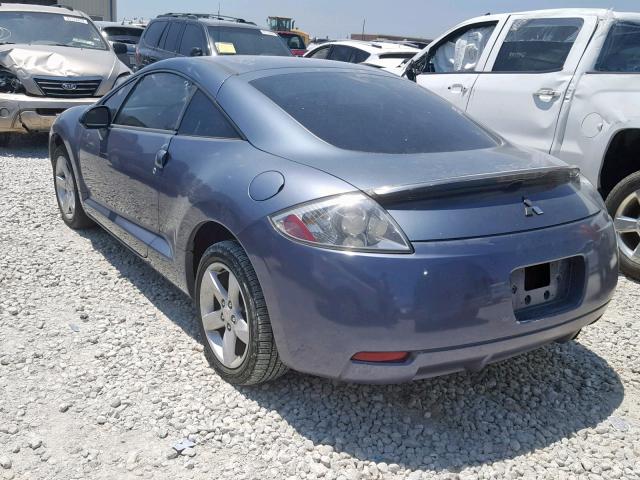 4A3AK24F38E003754 - 2008 MITSUBISHI ECLIPSE GS BLUE photo 3