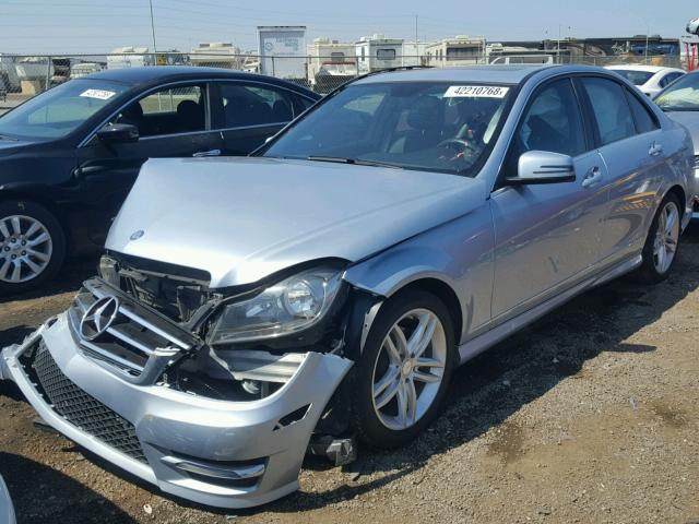 WDDGF4HBXEG244057 - 2014 MERCEDES-BENZ C 250 BLUE photo 2