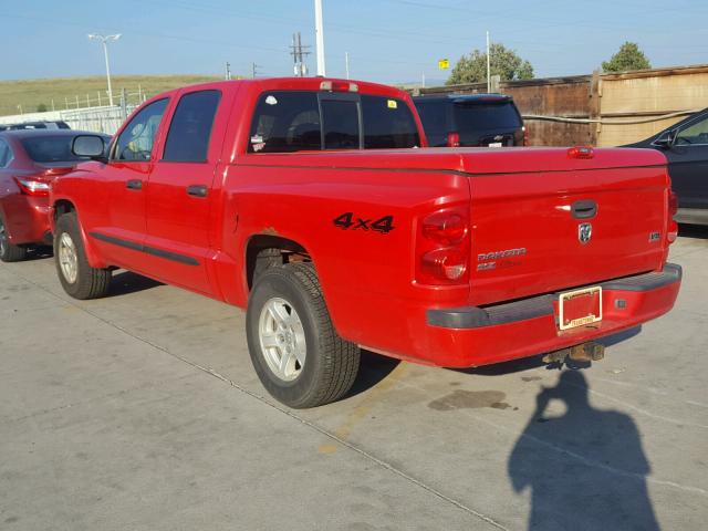 1D7HW48N67S128370 - 2007 DODGE DAKOTA QUA RED photo 3