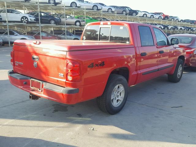 1D7HW48N67S128370 - 2007 DODGE DAKOTA QUA RED photo 4