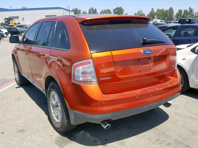 2FMDK38C77BB05344 - 2007 FORD EDGE SEL ORANGE photo 3