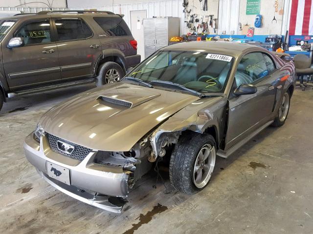 1FAFP42X91F254477 - 2001 FORD MUSTANG GT GOLD photo 2