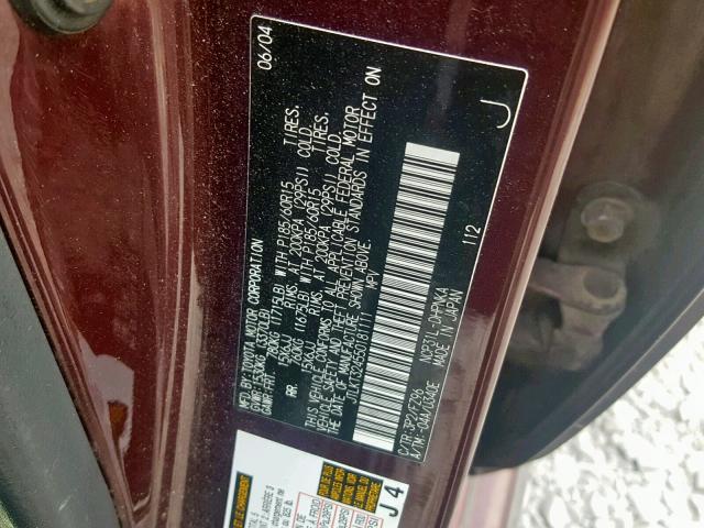 JTLKT324550181111 - 2005 TOYOTA SCION XB 勃艮第红 照片 10