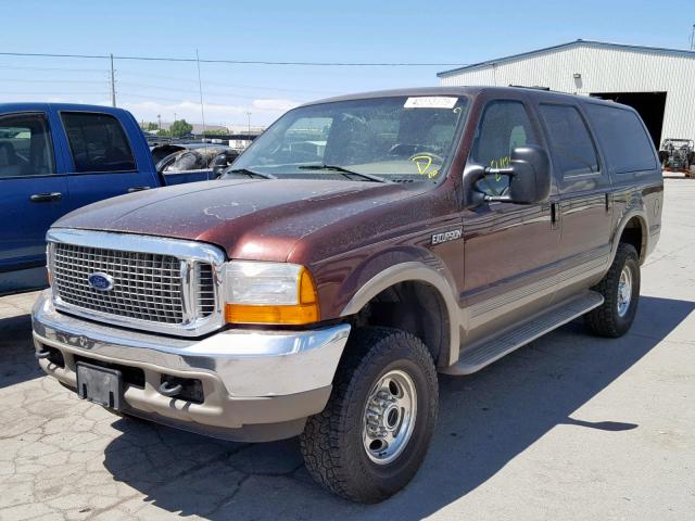 1FMNU43S7YED92158 - 2000 FORD EXCURSION MAROON photo 2