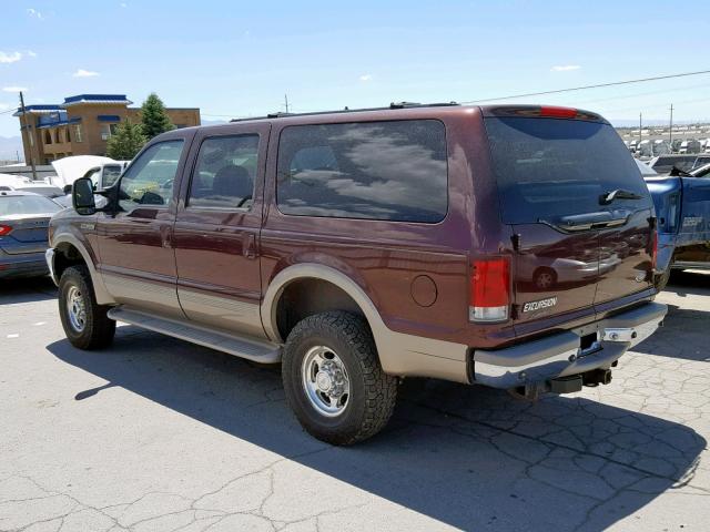 1FMNU43S7YED92158 - 2000 FORD EXCURSION MAROON photo 3