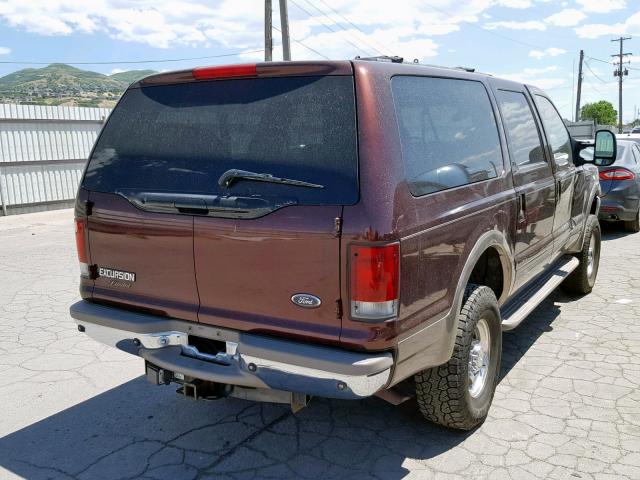 1FMNU43S7YED92158 - 2000 FORD EXCURSION MAROON photo 4