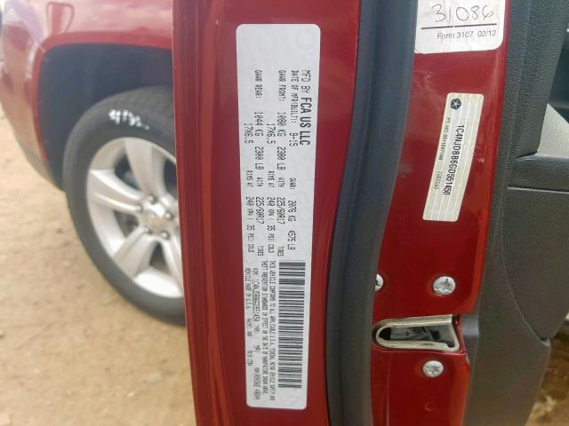 1C4NJDBB6GD551450 - 2016 JEEP COMPASS SP RED photo 10