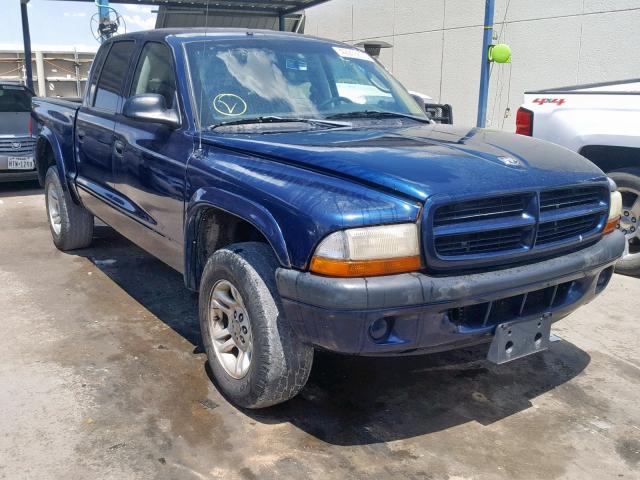 1B7HG38X72S596345 - 2002 DODGE DAKOTA QUA BLUE photo 1