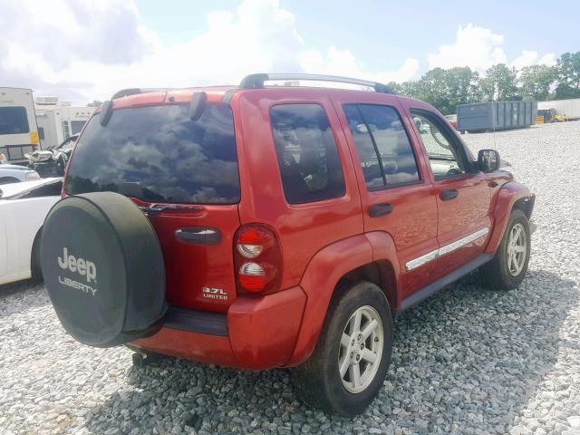 1J4GK58K76W233224 - 2006 JEEP LIBERTY LI RED photo 4