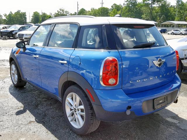 WMWZB3C57EWR39125 - 2014 MINI COOPER COU BLUE photo 3