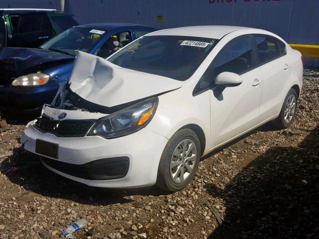 KNADM4A35D6172031 - 2013 KIA RIO LX WHITE photo 2