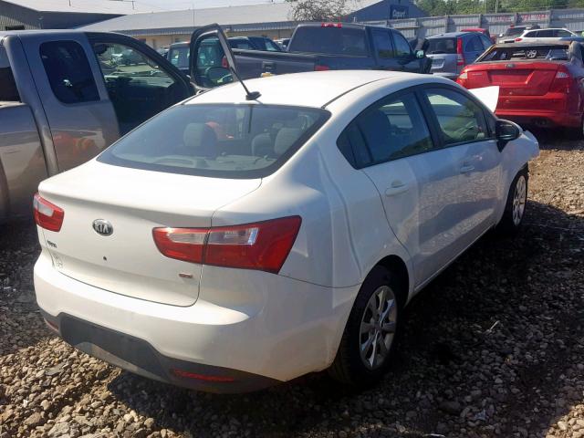 KNADM4A35D6172031 - 2013 KIA RIO LX WHITE photo 4