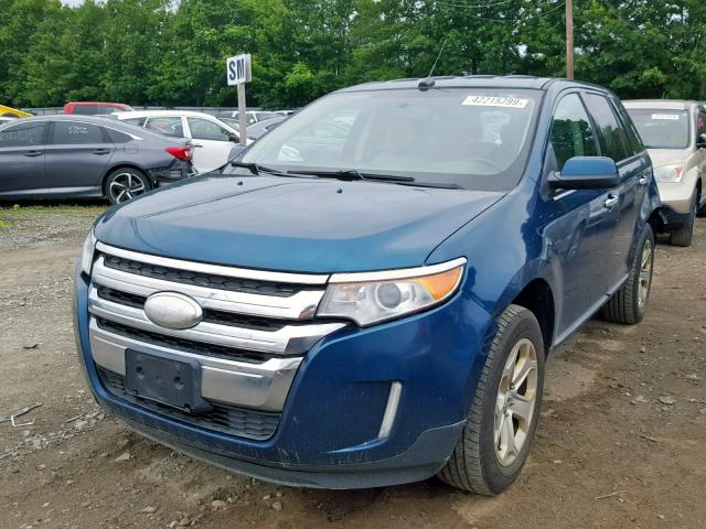 2FMDK4JC1BBB63636 - 2011 FORD EDGE SEL BLUE photo 2