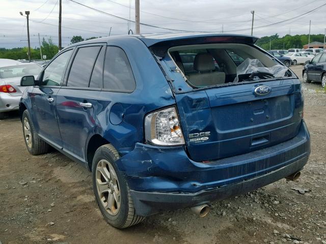 2FMDK4JC1BBB63636 - 2011 FORD EDGE SEL BLUE photo 3