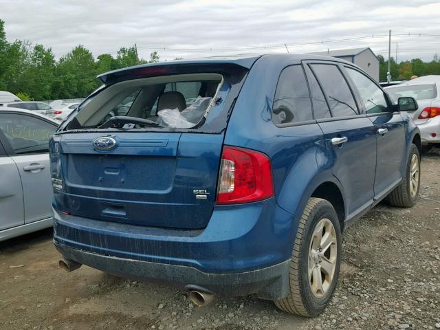 2FMDK4JC1BBB63636 - 2011 FORD EDGE SEL BLUE photo 4