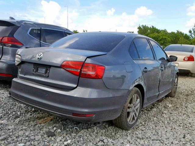 3VW2K7AJ9FM202793 - 2015 VOLKSWAGEN JETTA BASE GRAY photo 4