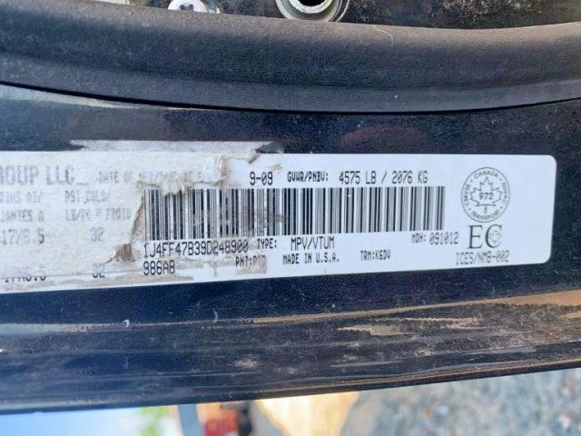 1J4FF47B39D248900 - 2009 JEEP COMPASS SP შავი ფოტო 9